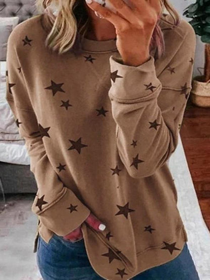 Robe pull d'hiver chaude | Pull à col rond avec motif étoile pour femme