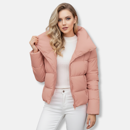 Robe femme courte col cheminée fermeture éclair