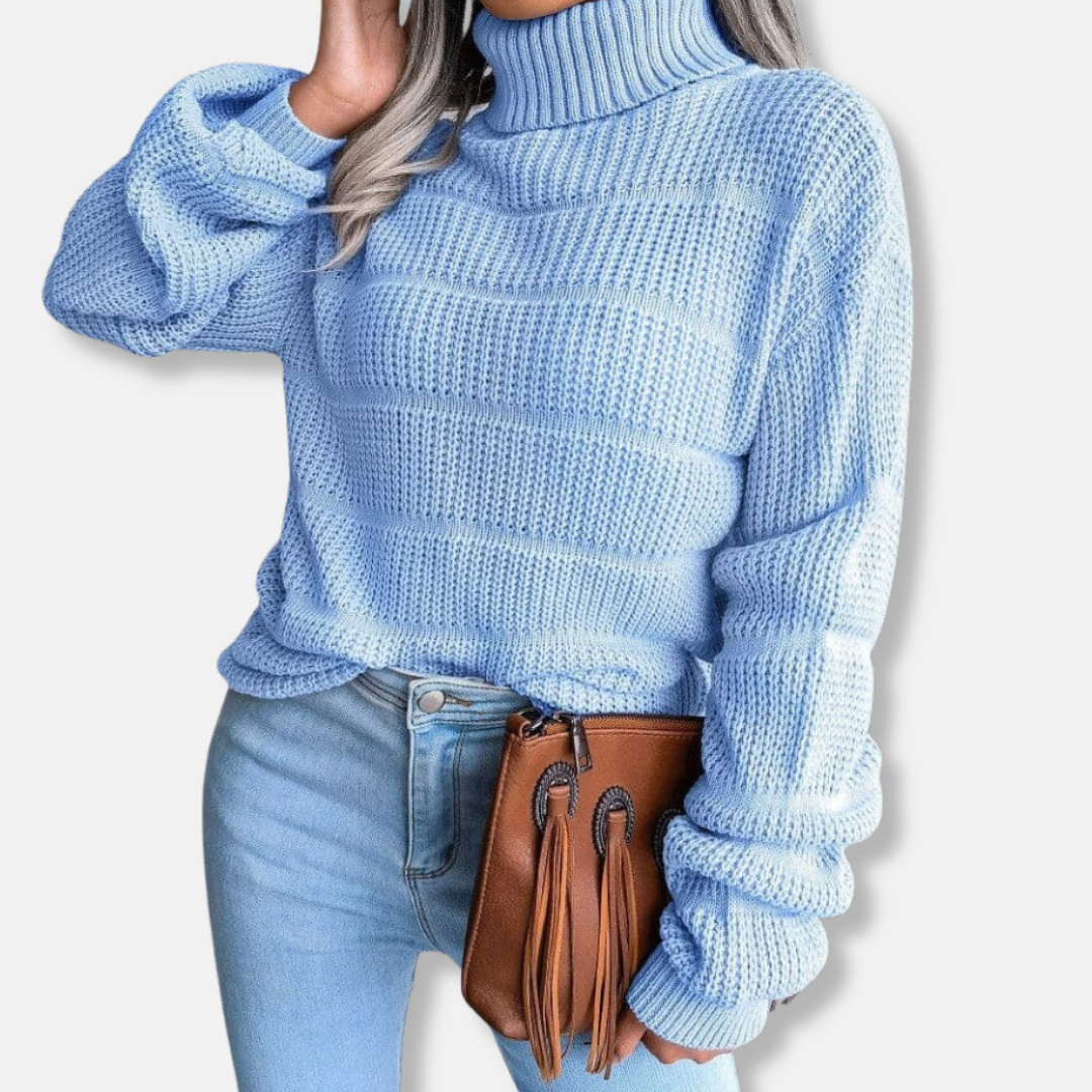 Pull en maille côtelée douce Coupe décontractée