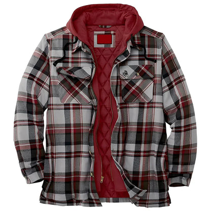 Veste à capuche classique à carreaux pour hommes