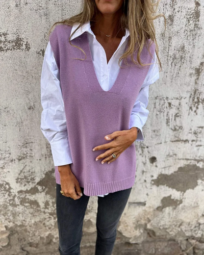 Gilet en maille souple pour femme