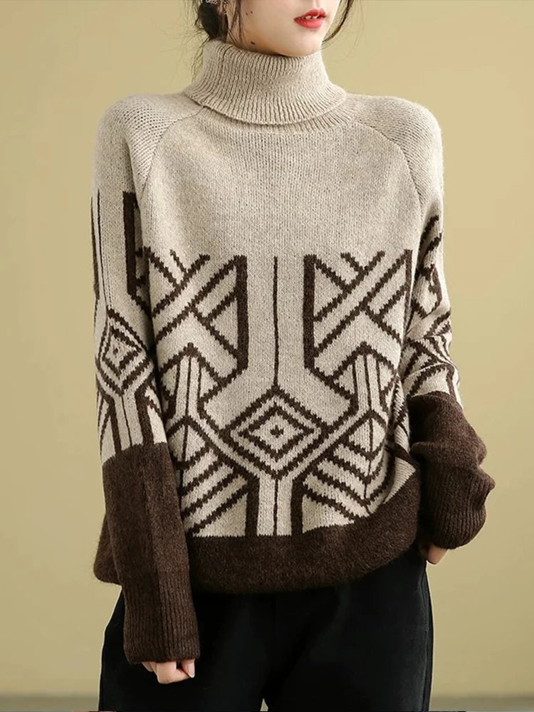 Damenschal Strickpullover Rollkragen - IdealeKleiden