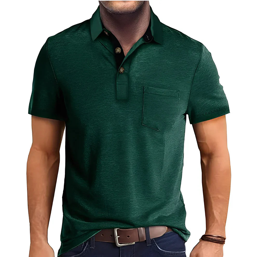 Polo rétro pour homme à manches courtes décontracté