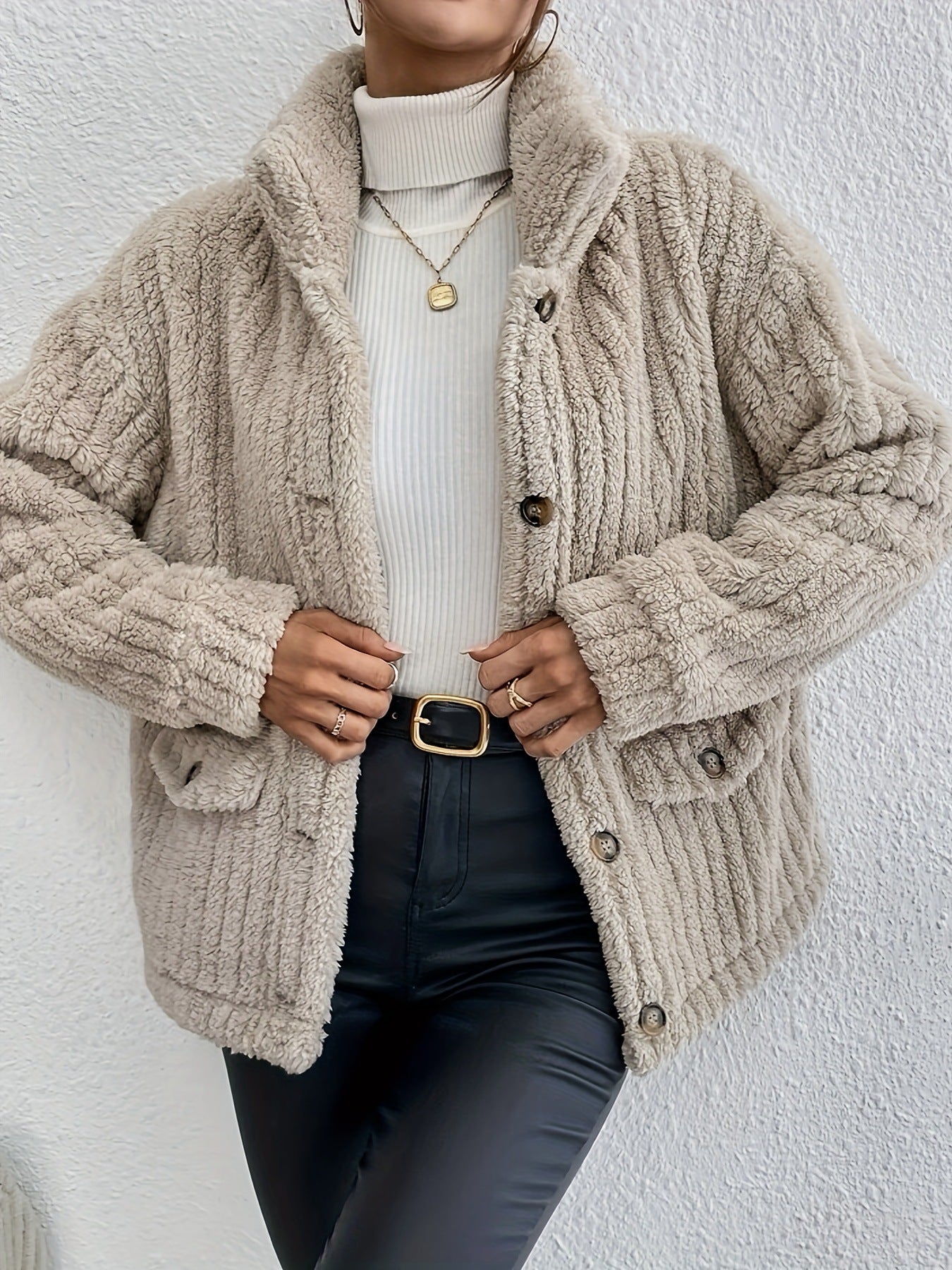 Veste teddy souple Écharpe femme
