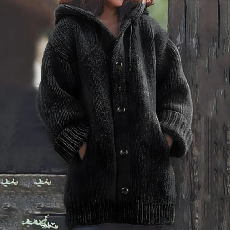Gilet surdimensionné chaud à capuche