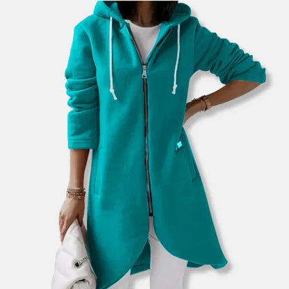 Sweat-veste ample avec capuche et fermeture éclair