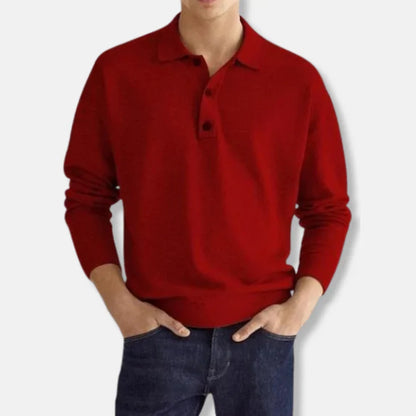 Pull homme col polo coton