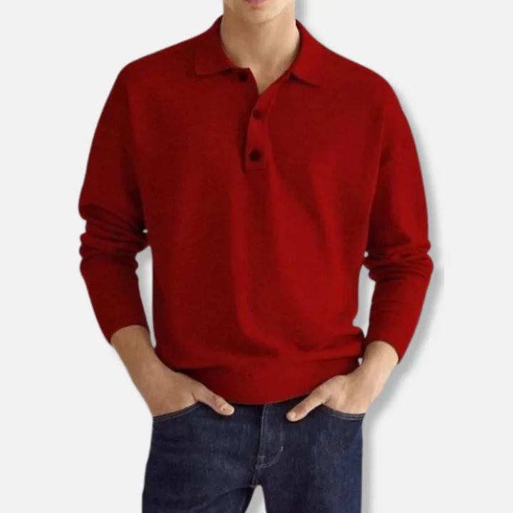 Pull homme col polo coton