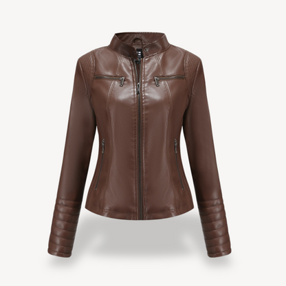 Blouson en cuir élégant pour femme style motard