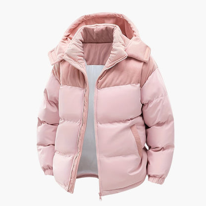 Veste à capuche stylée, design moderne matelassé