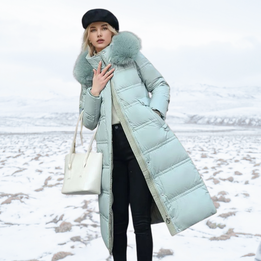 Manteau d'hiver femme élégant en fausse fourrure