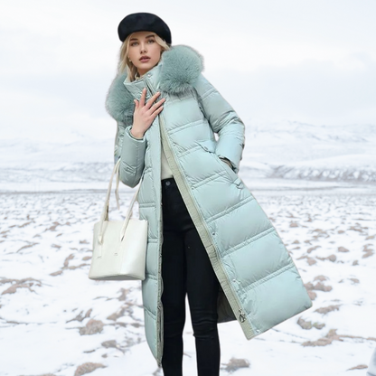 Manteau d'hiver femme élégant en fausse fourrure
