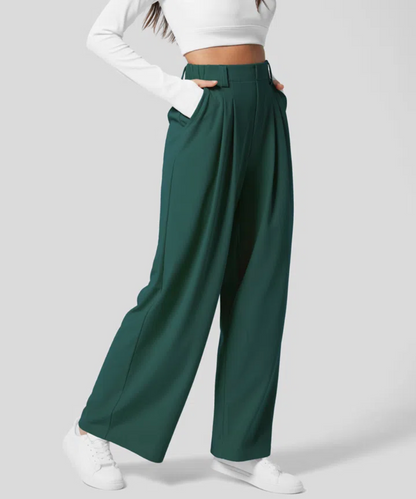 Pantalon femme élégant coupe large sur mesure