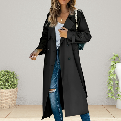 Élégant Trench-coat Long et Chaud pour Femme