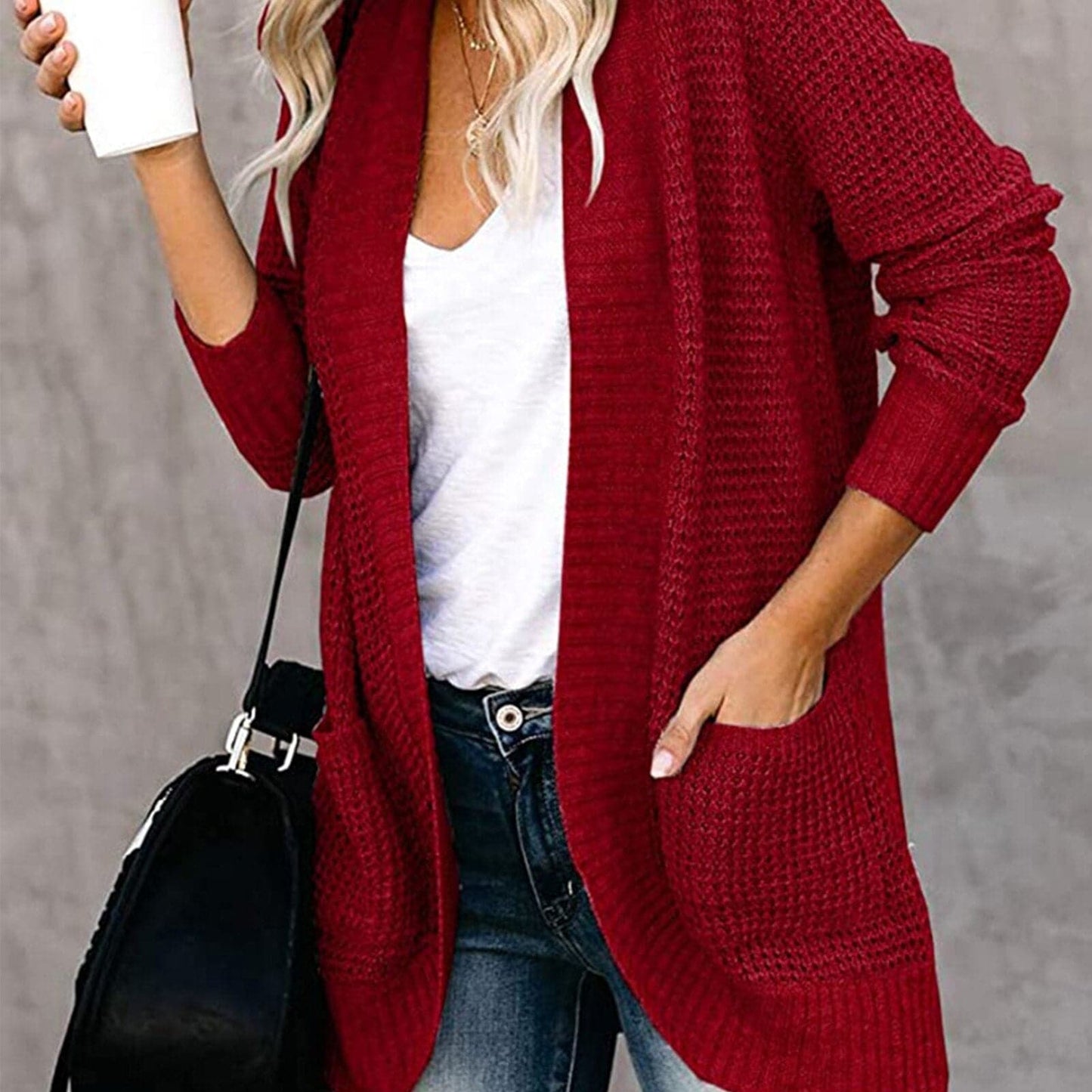 Grand cardigan en maille Coupe ample et confortable