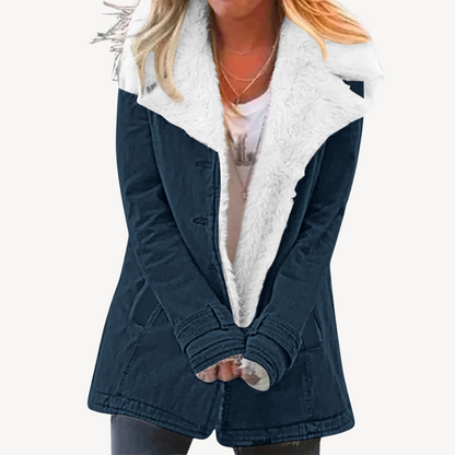 Veste en jean polaire Sherpa chaude pour femme
