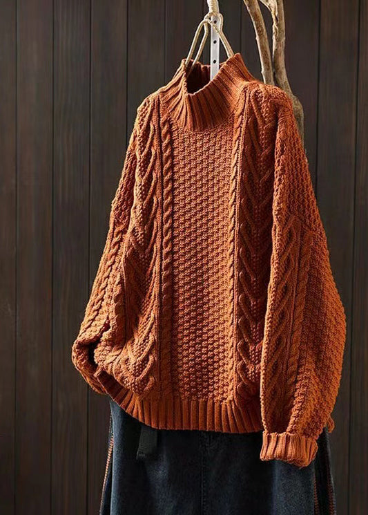 Winterpullover Locker Sitzend Hoher Kragen - IdealeKleiden
