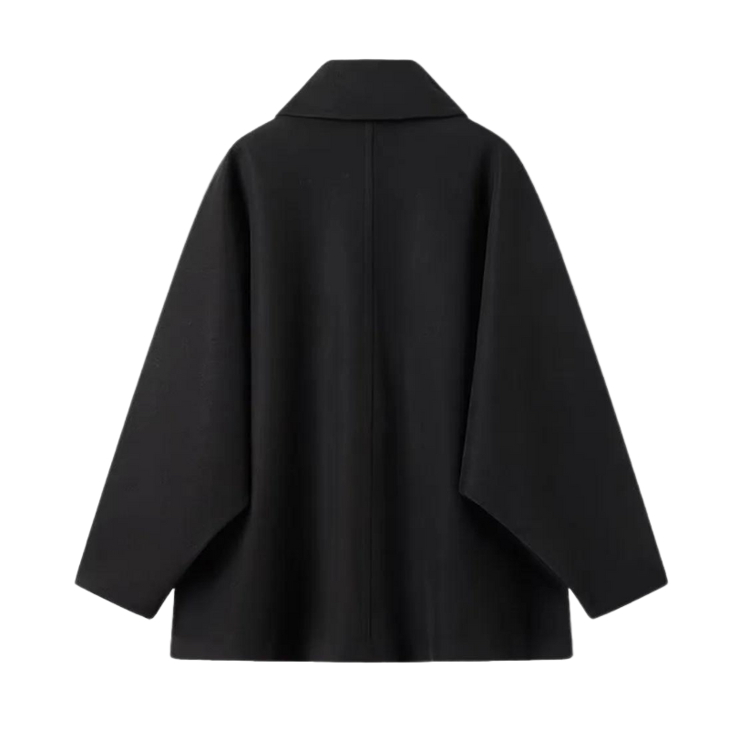 Damen Oversized Jacke Modern Knopfverschluss - IdealeKleiden