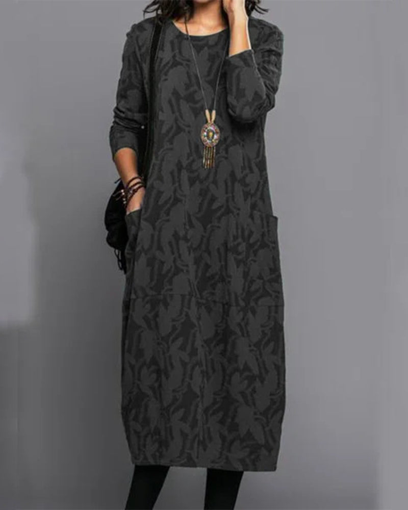Élégante robe à manches longues avec poches