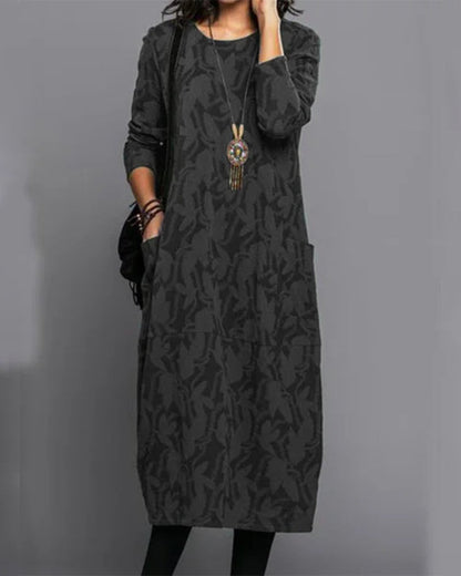 Élégante robe à manches longues avec poches