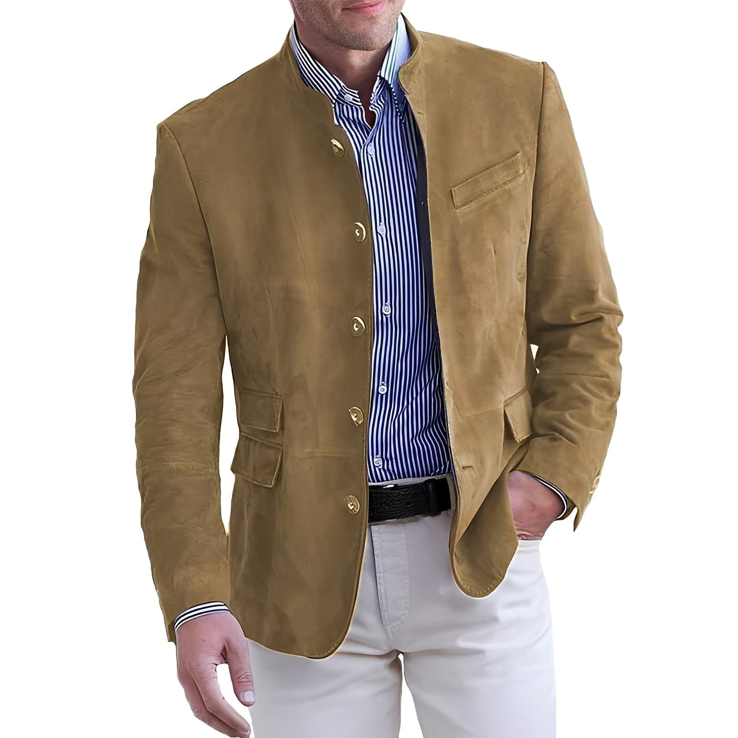 Stilvolle Herrenjacke Button-Down Modern - IdealeKleiden