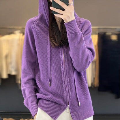 Sweat à capuche zippé pratique pour femme