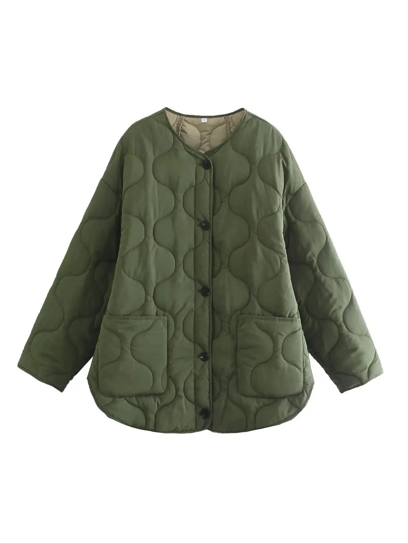 Doudoune matelassée oversize vert olive Tendance automne hiver