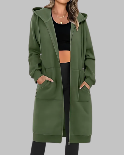 Veste Zippée Décontractée Grande Taille Femme Oversize