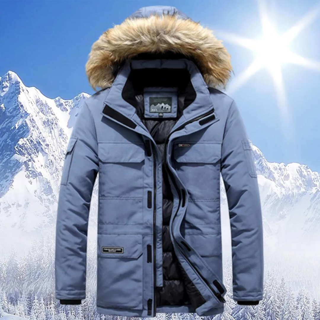 Parka d'hiver pour homme avec col en fourrure