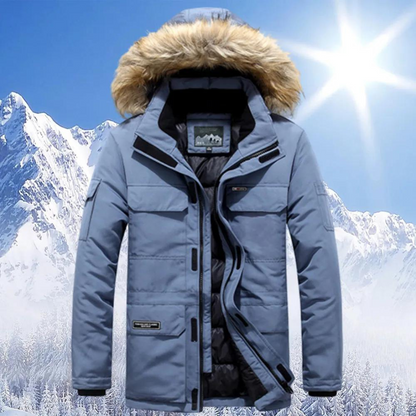 Parka d'hiver pour homme avec col en fourrure