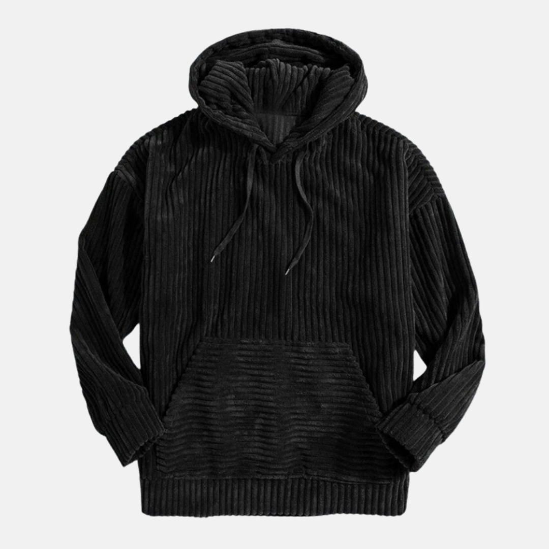 Hoodie classique en velours côtelé doux pour homme
