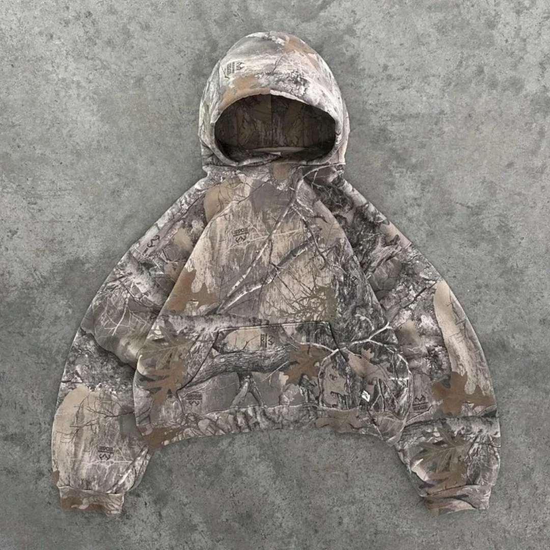 Sweat à capuche camouflage style militaire