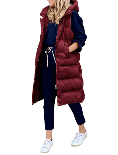 Gilet long élégant sans manches pour femme