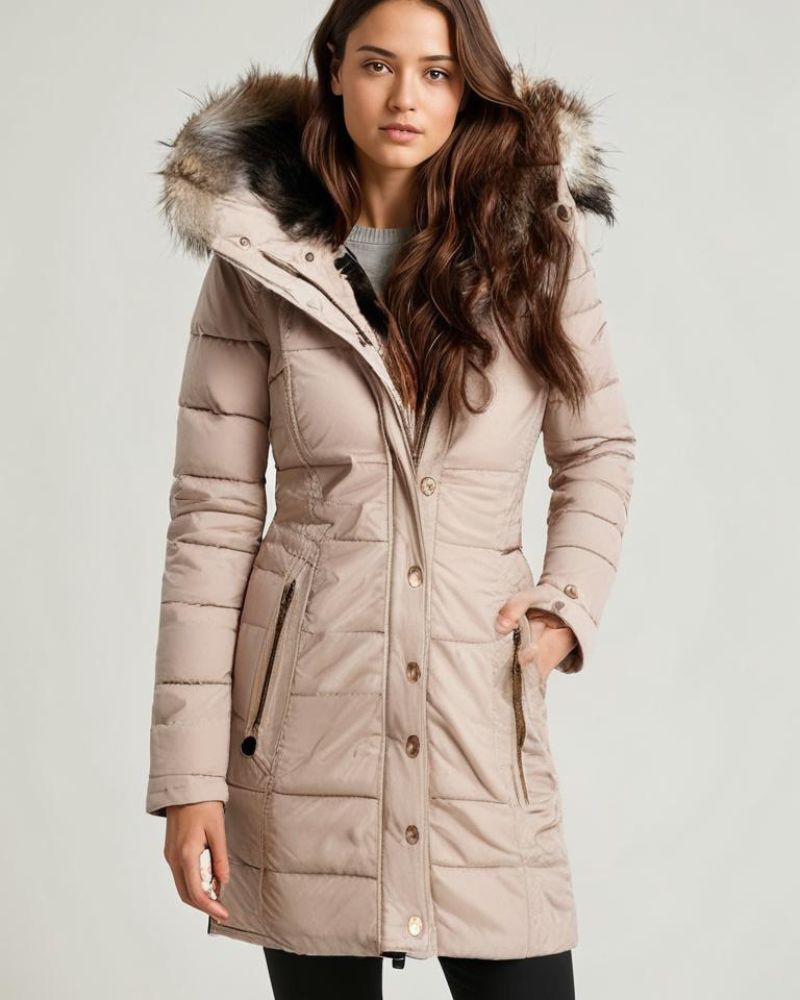 Robe d'hiver chaude | Parka doublée de fourrure pour femme