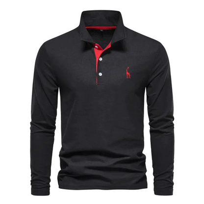 Polo homme manches longues classique élégant