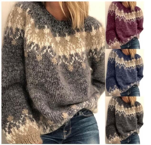 Strickpullover Weich Wollig Nordisch Lässig - IdealeKleiden