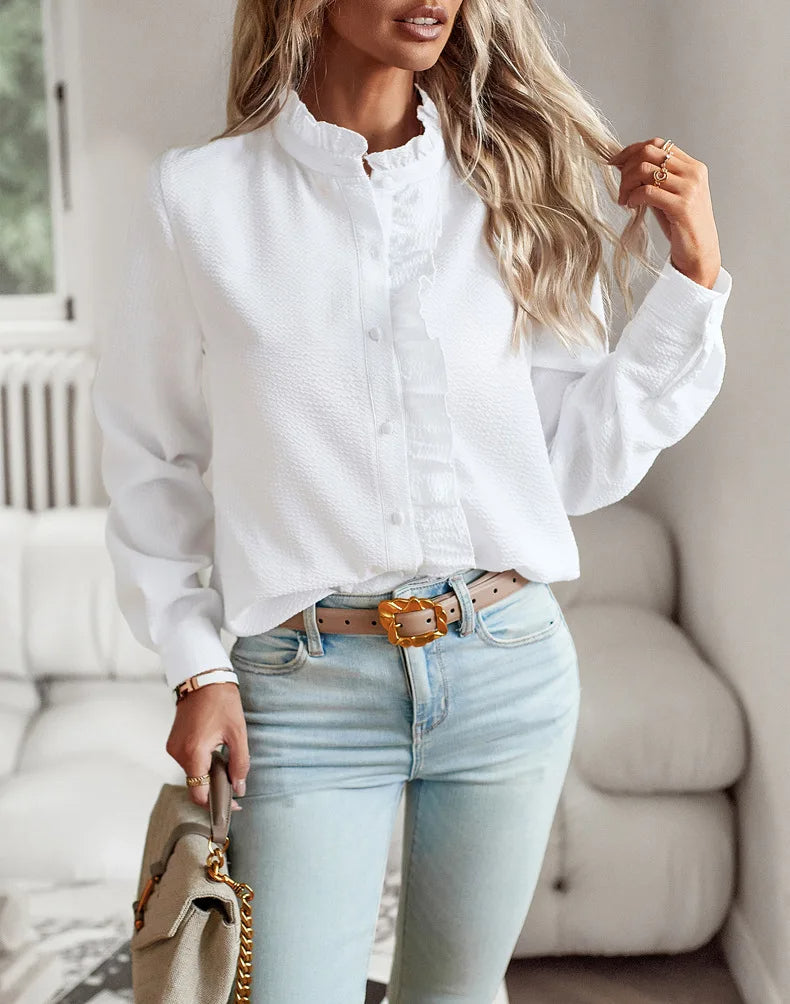 Élégante blouse à volants légère et féminine