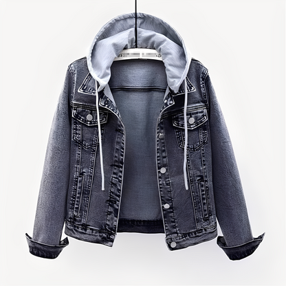 Veste en jean femme capuche tendance