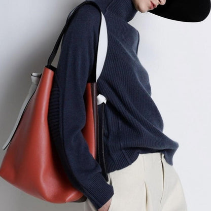 Soft Rollkragen Pullover Langarm Bequem - IdealeKleiden