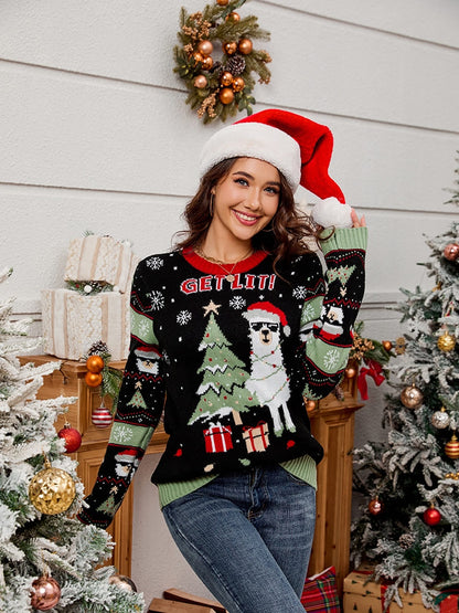 Pull de Noël col rond alpaga doux