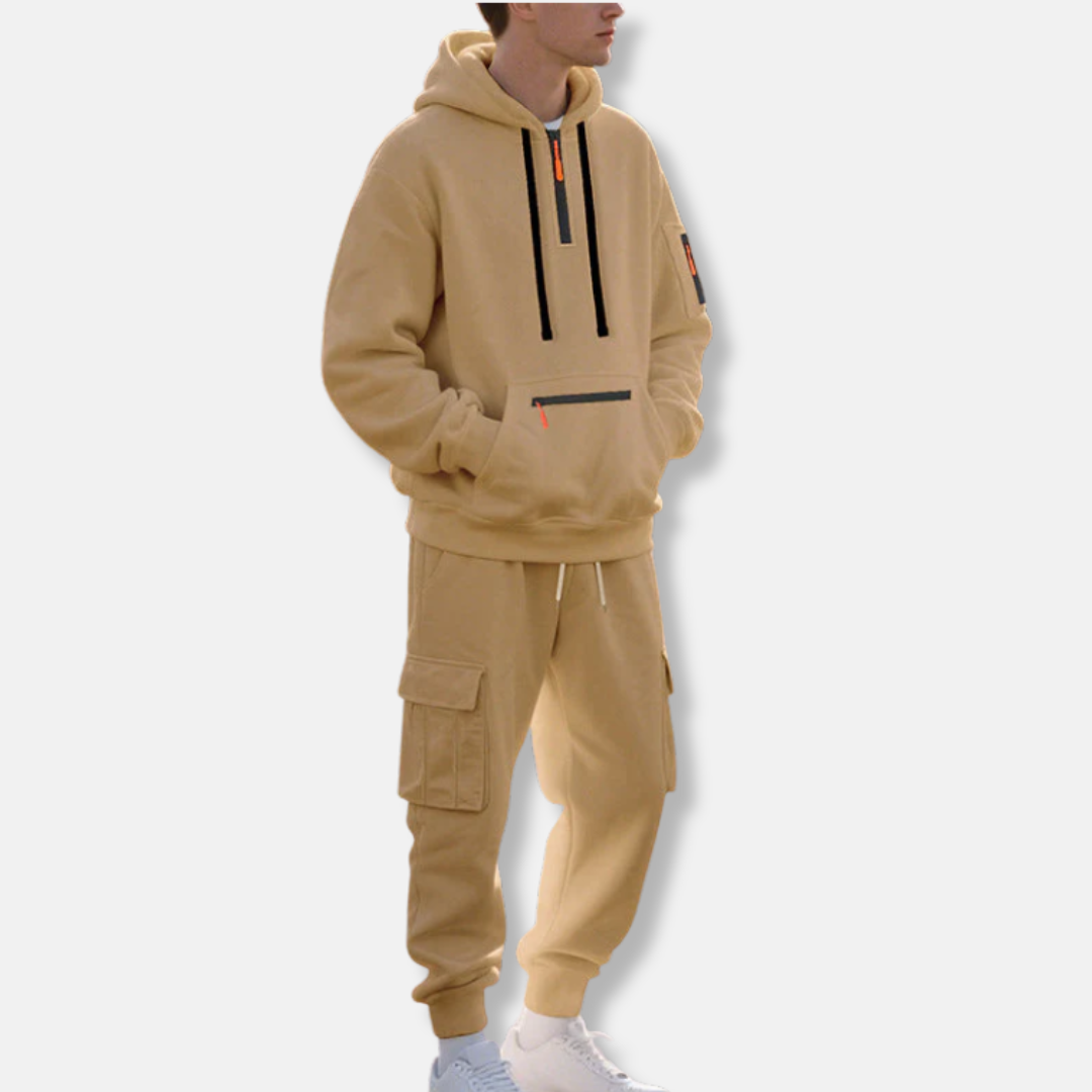 Survêtement confortable, Sweat à capuche, Pantalon cargo