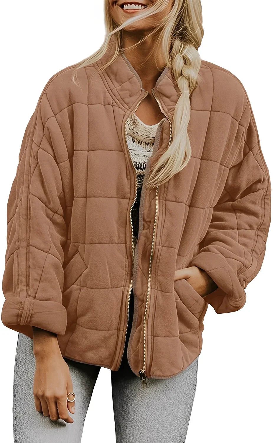 Veste oversize épaisse grande taille pour femme