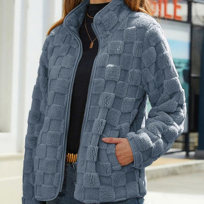 Doudoune à carreaux tendance pour femme