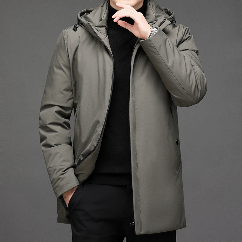Manteau d'hiver rembourré pour homme avec capuche