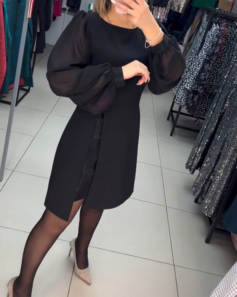 Elegantes Damenkleid Einfarbig - IdealeKleiden