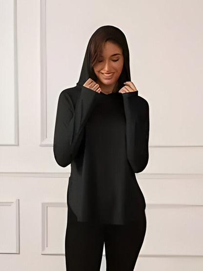 Haut de protection solaire léger à capuche pour femme