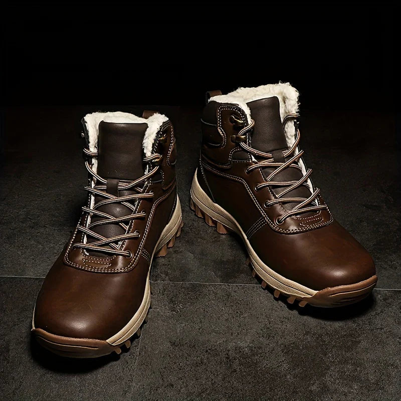 Bottes d'hiver pour hommes en cuir style vintage