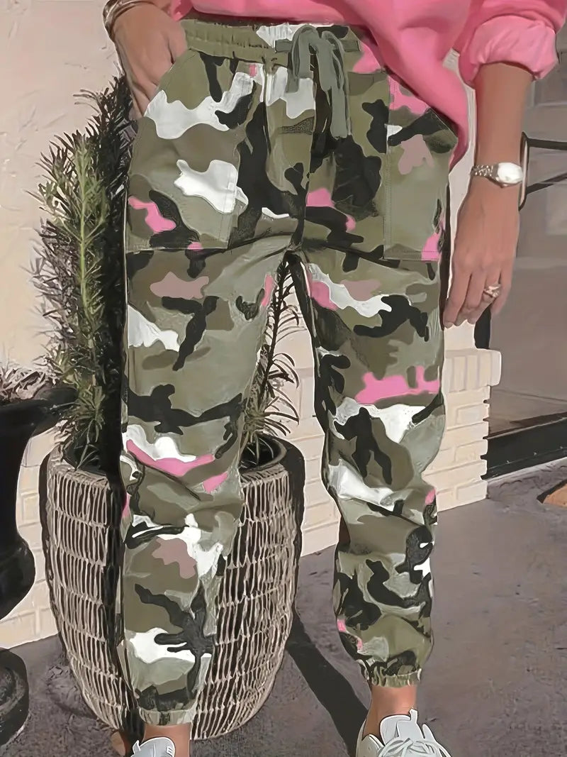Camo Jogginghose Frühling mit Kordelzug - IdealeKleiden