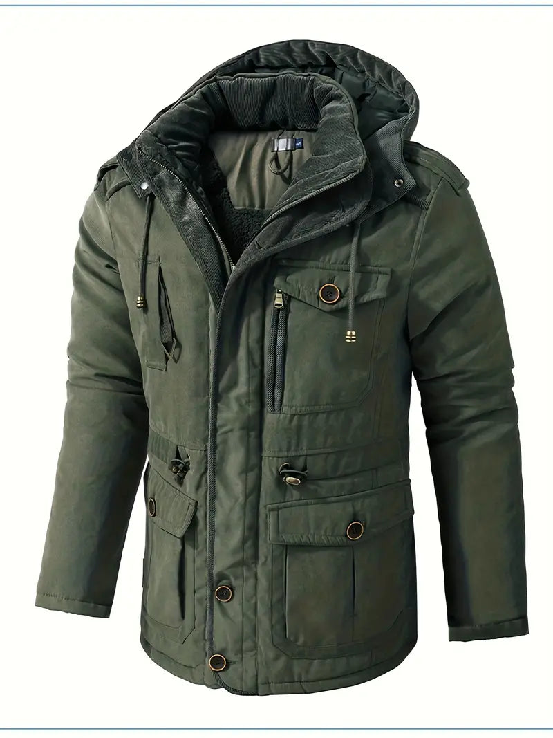 Veste d'hiver chaude à capuche pour hommes