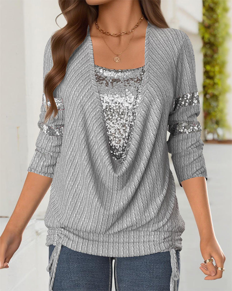 Robe scintillante décontractée effet pailleté